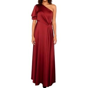 Kay Unger -  Izabella One Shoulder Satin Gown